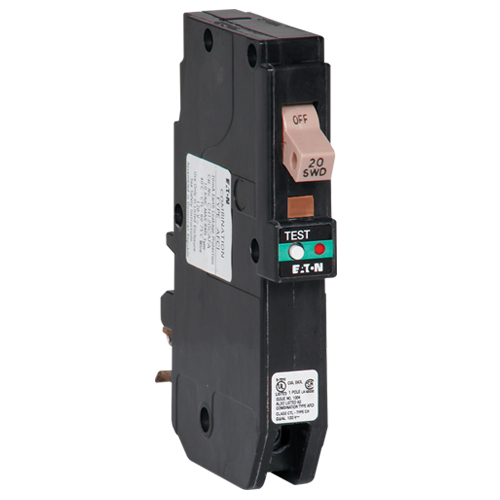 Breaker de protección especial GFCI AFCI o Dual visto en ángulo