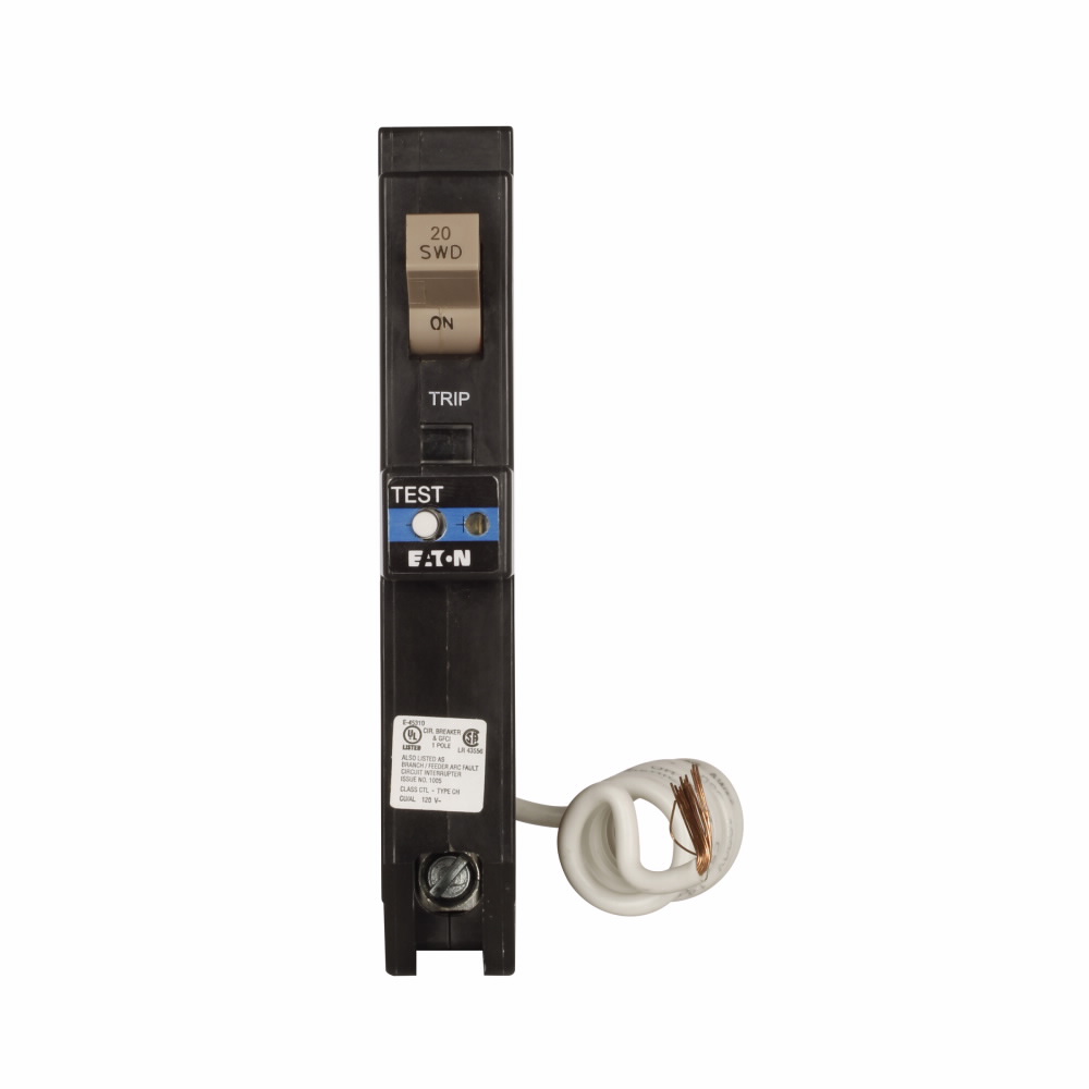 Breaker GFCI con pigtail blanco para protección de falla a tierra